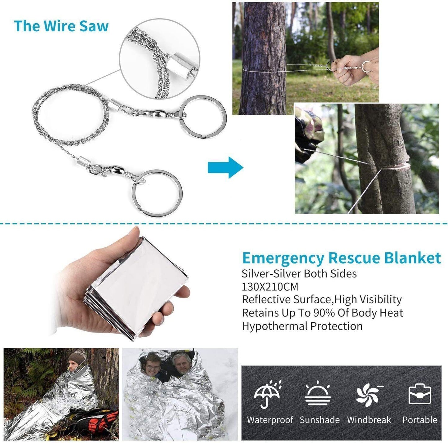 Outdoor Emergency Survival Gear Kit Camping Hiking Survival Gear Tools Kit Survival Gear And Equipment