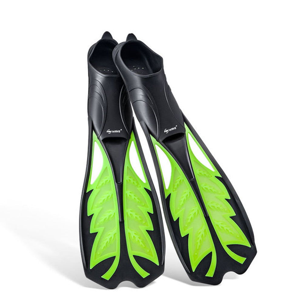 WAVE Snorkeling Professional Long Flippers Blade Fin Soft Rubber for Adults Kids Water Sport Diving Fins Swimming Training 2021