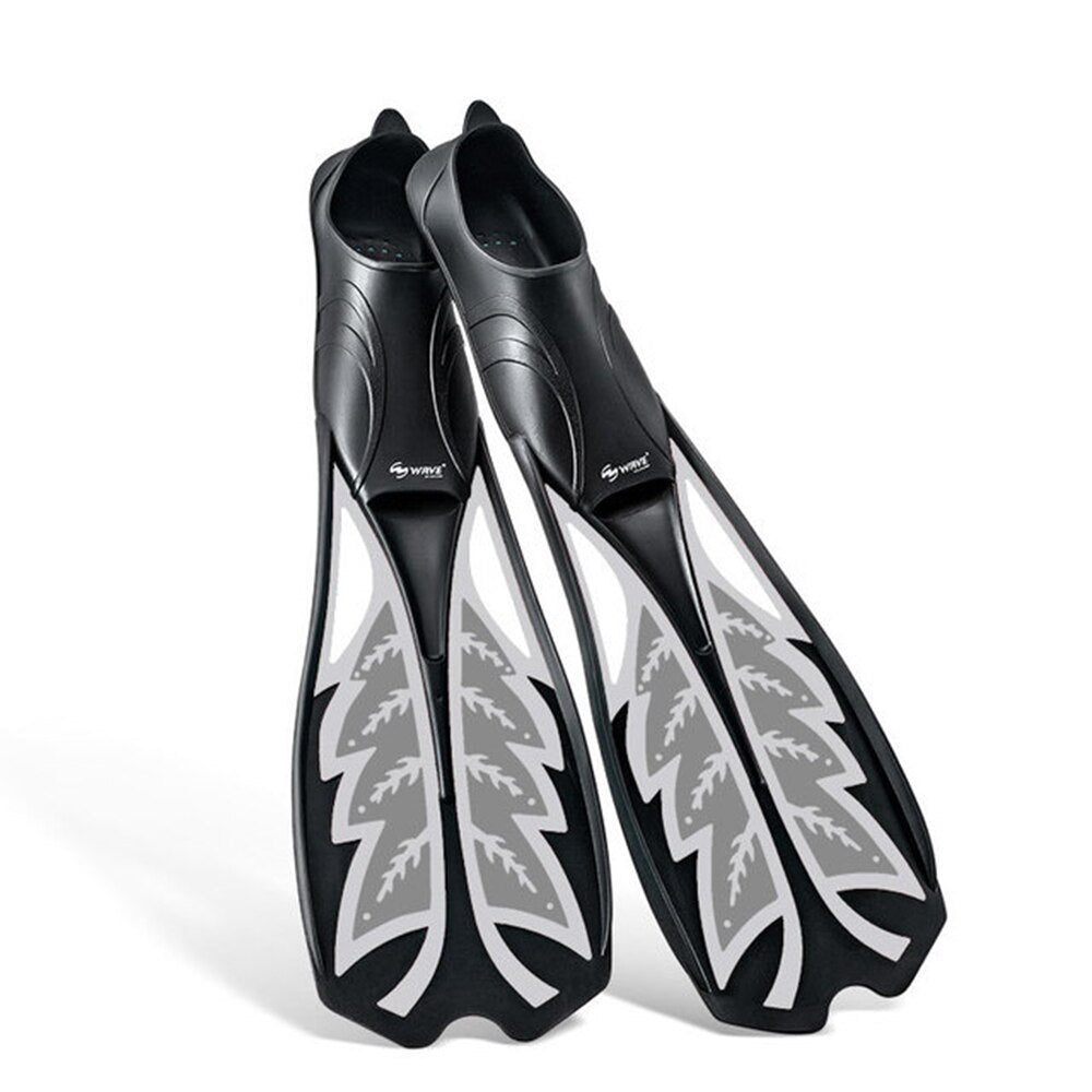WAVE Snorkeling Professional Long Flippers Blade Fin Soft Rubber for Adults Kids Water Sport Diving Fins Swimming Training 2021