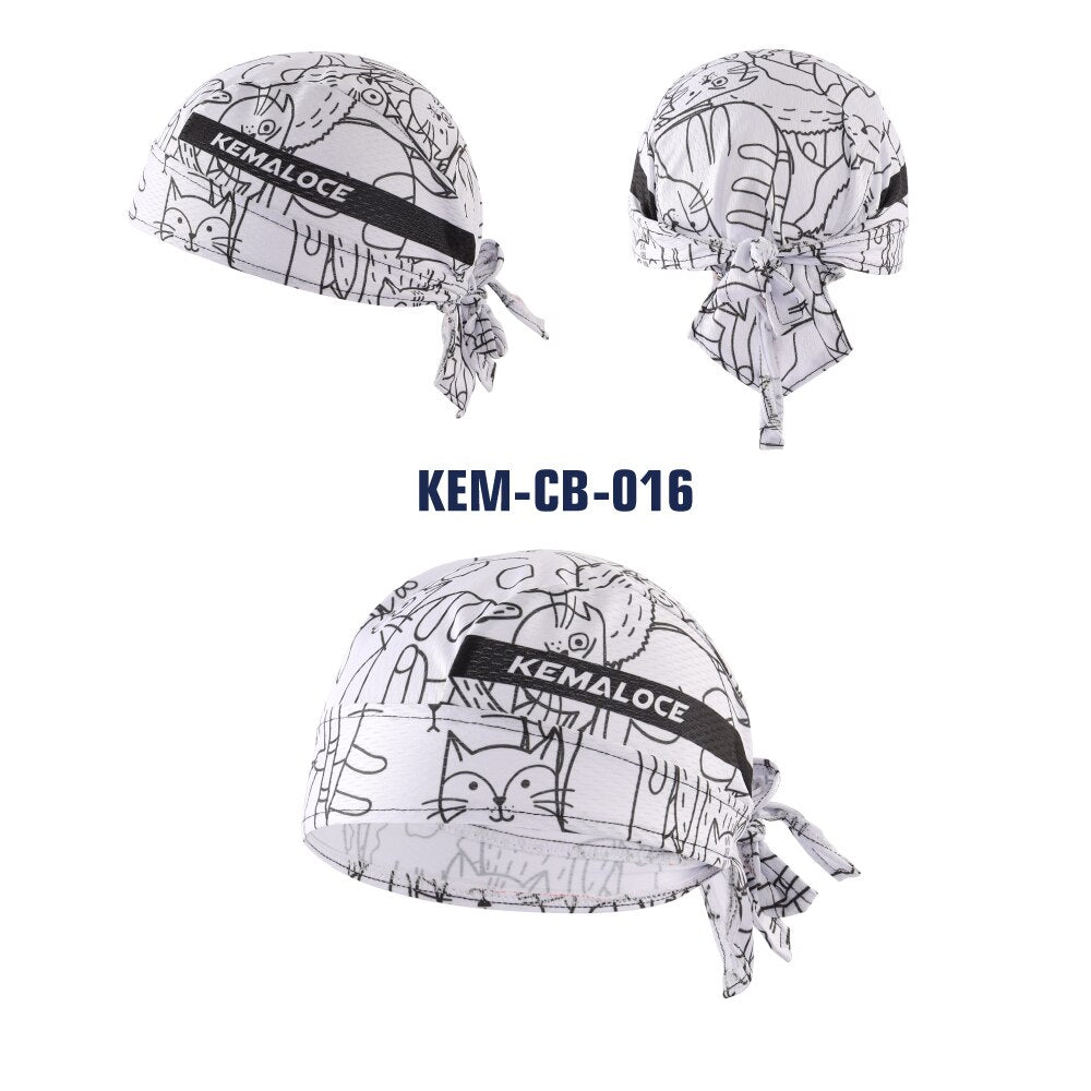 UV Protection Cycling Cap Team Men Summer Full Sublimation MTB Bike Scarf White Carton Cat Bicycle Hat Cycle Bandana