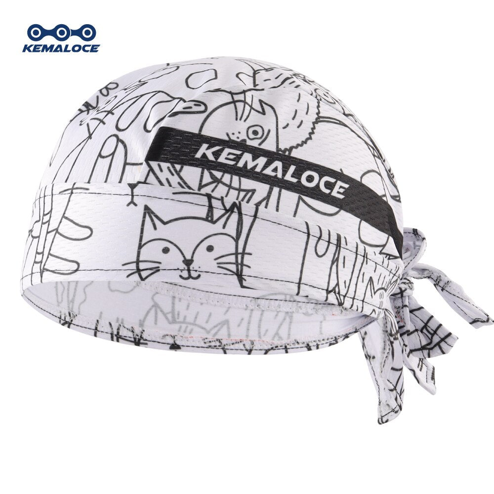 UV Protection Cycling Cap Team Men Summer Full Sublimation MTB Bike Scarf White Carton Cat Bicycle Hat Cycle Bandana