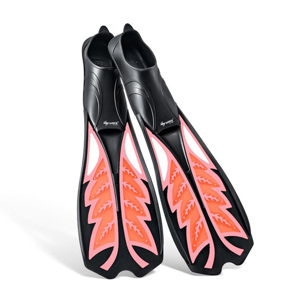 WAVE Snorkeling Professional Long Flippers Blade Fin Soft Rubber for Adults Kids Water Sport Diving Fins Swimming Training 2021