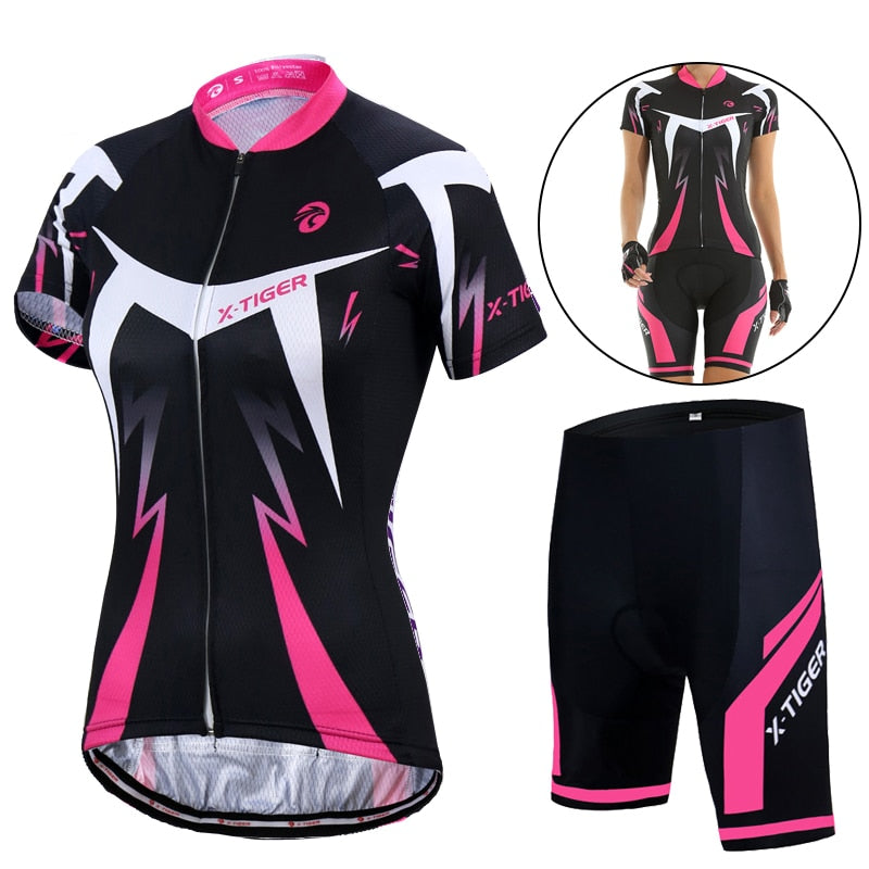 Female Summer Anti-UV Cycling Jersey Quick-Dry
