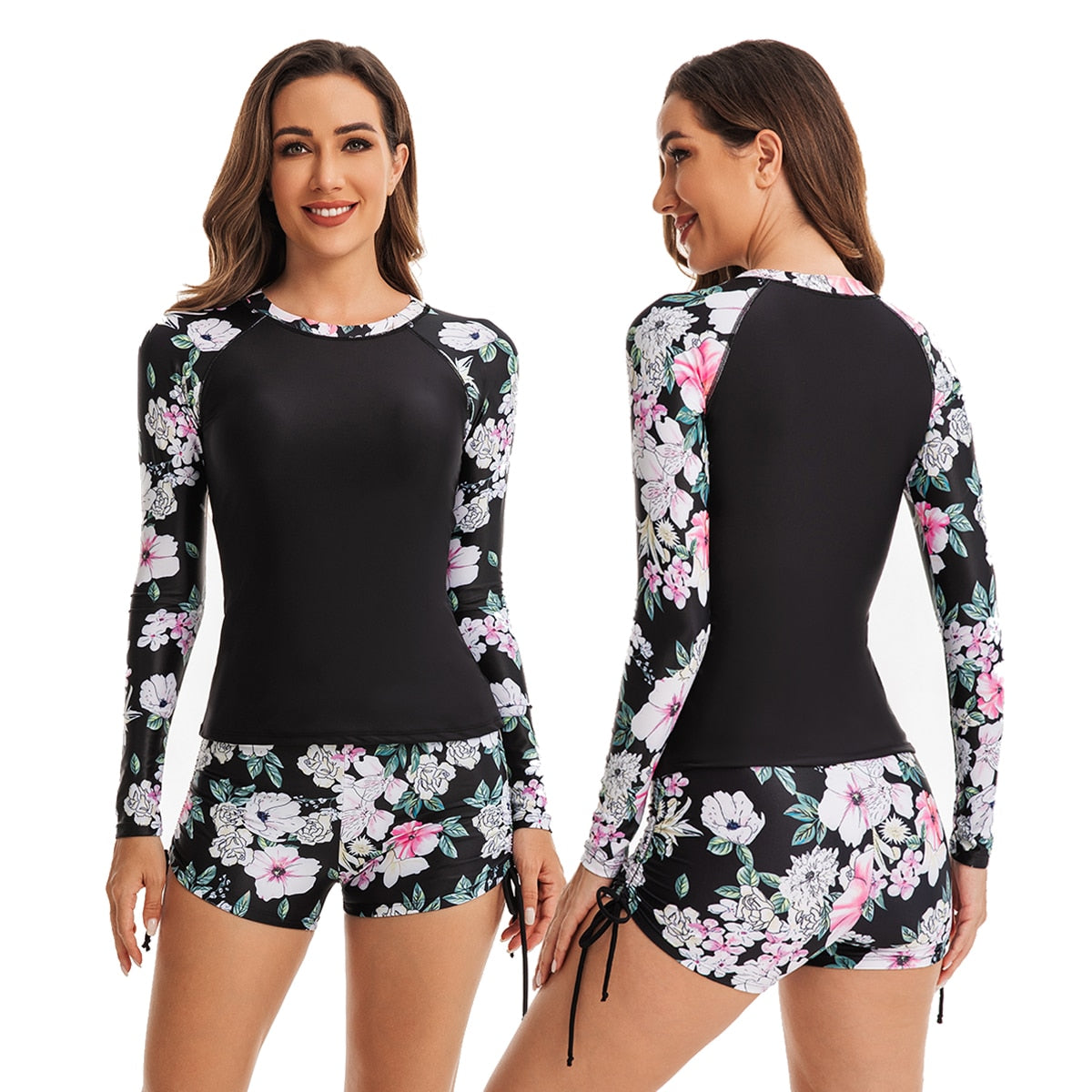 Two Piece Rash Guards Swim Surf Shirt