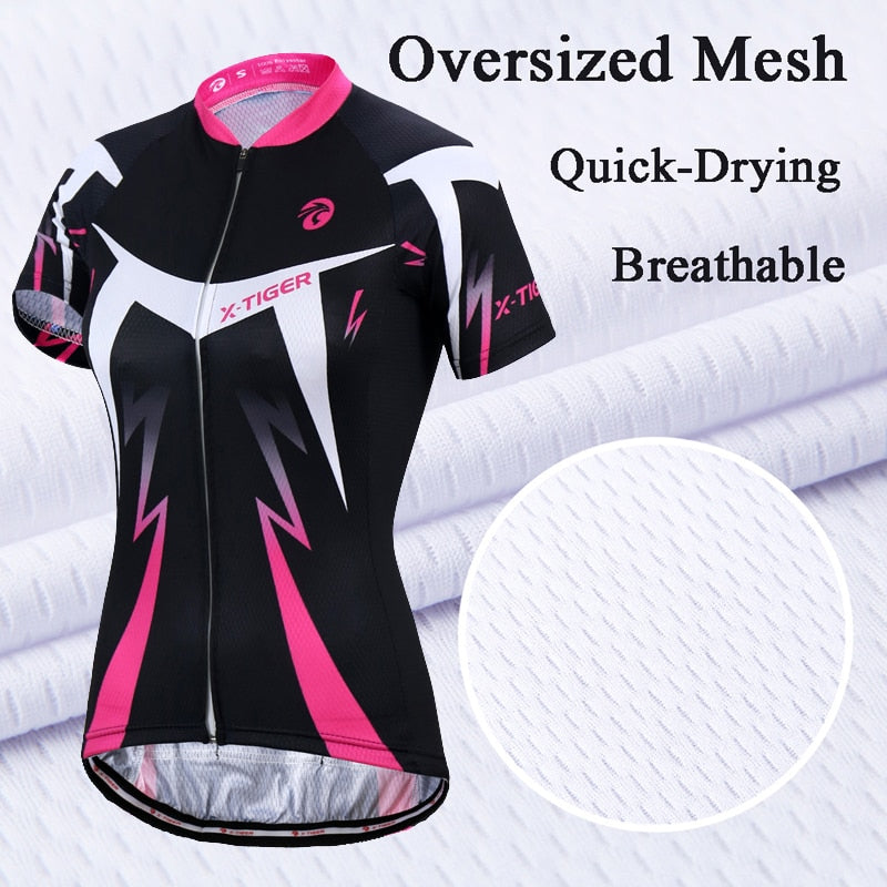 Female Summer Anti-UV Cycling Jersey Quick-Dry