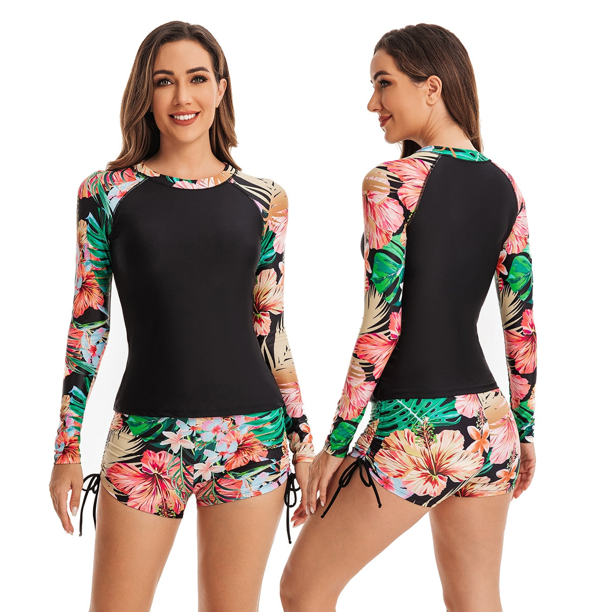 Two Piece Rash Guards Swim Surf Shirt