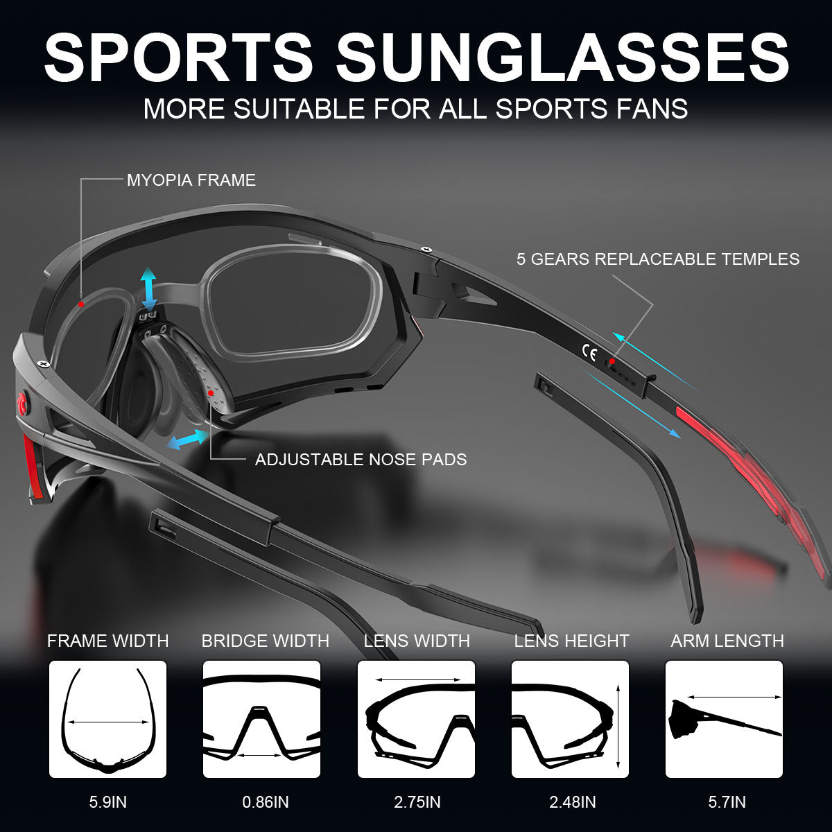 Multi-Function Polarized Photochromic Sunglasses