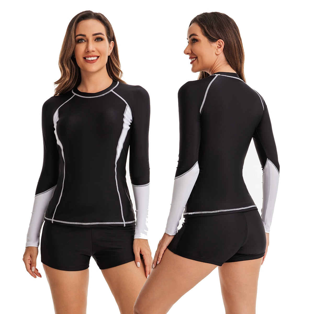 Two Piece Rash Guards Swim Surf Shirt