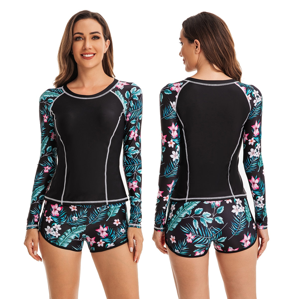 Two Piece Rash Guards Swim Surf Shirt