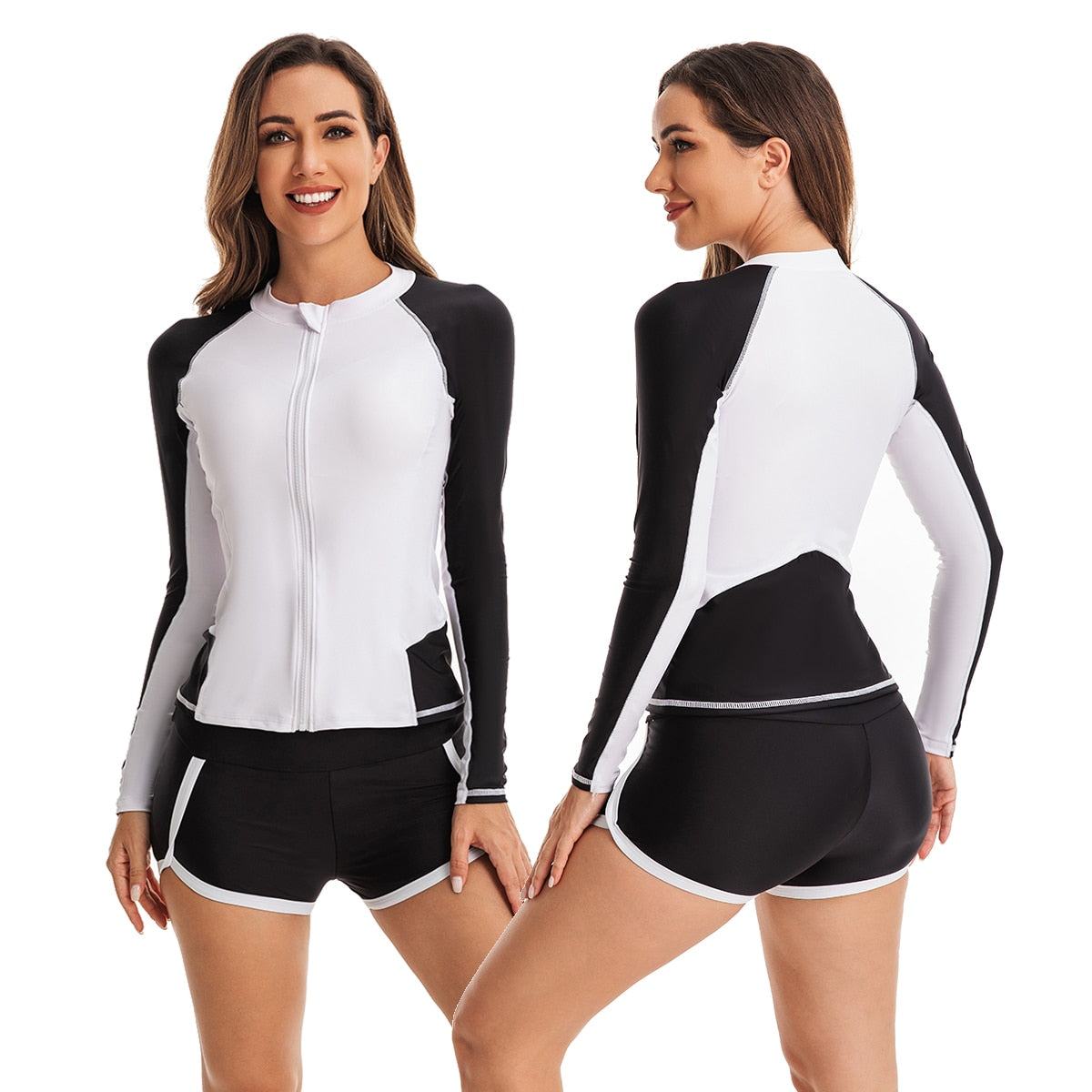 Two Piece Rash Guards Swim Surf Shirt