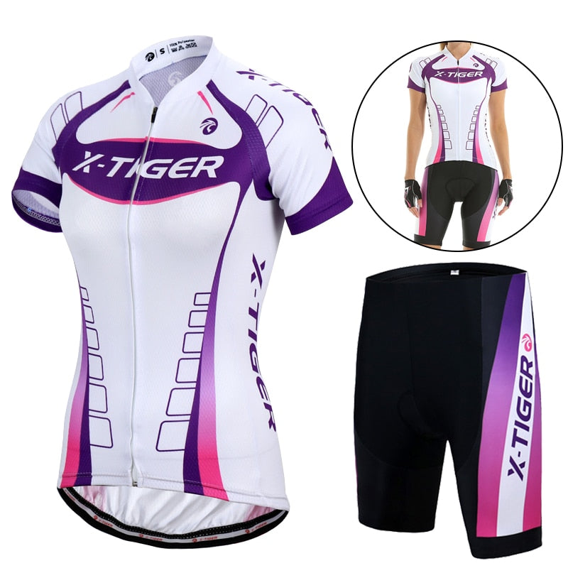 Female Summer Anti-UV Cycling Jersey Quick-Dry