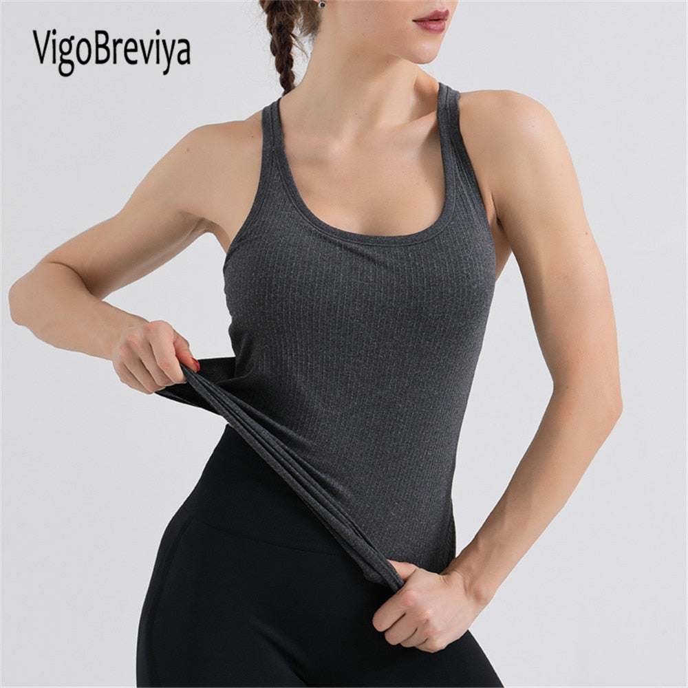 Seamless Yoga Tops With Bra