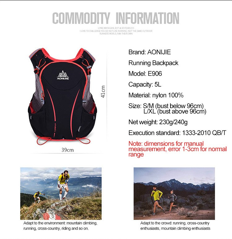 Running Water Bag Backpack Sports Vest