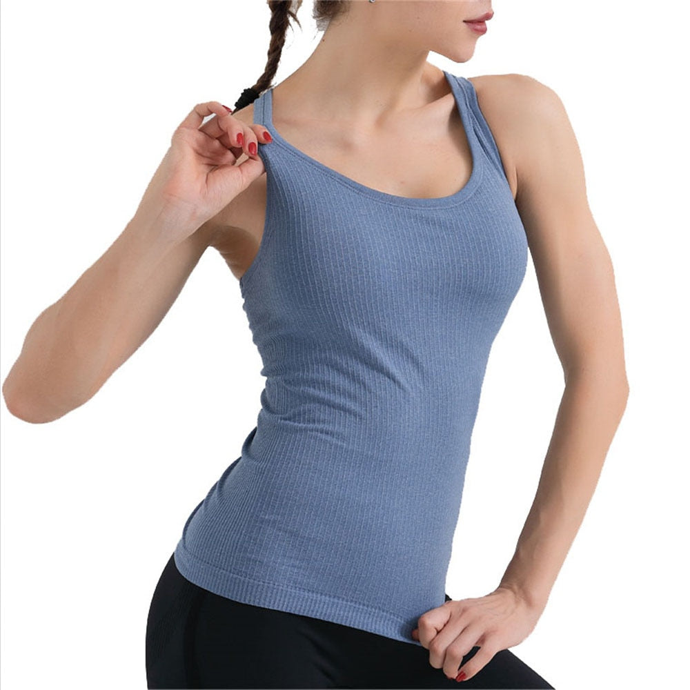 Seamless Yoga Tops With Bra