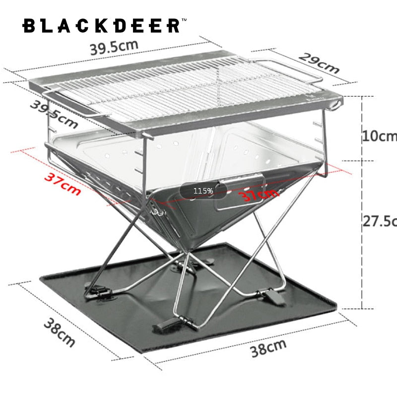 Camping Fire Rack Stainless Steel Picnic Grill