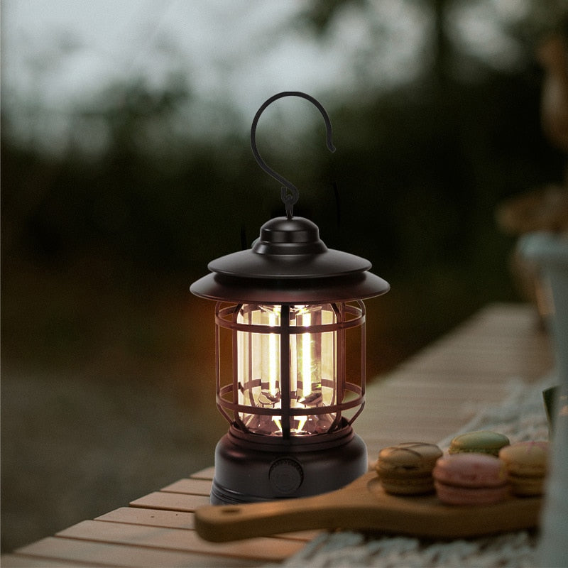 Retro Hanging Camping Lanterns USB Rechargeable