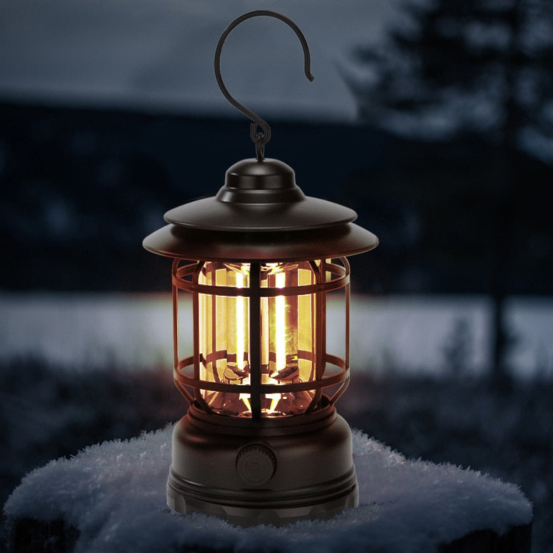Retro Hanging Camping Lanterns USB Rechargeable