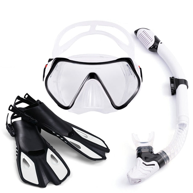 Diving Swimming Fins Set Diving Equipment Snorkeling Flippers Swimming Goggles Snorkel Set Adult Flippers Underwater