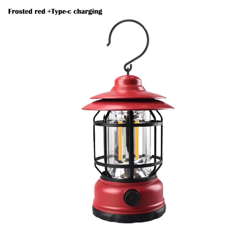 Retro Hanging Camping Lanterns USB Rechargeable