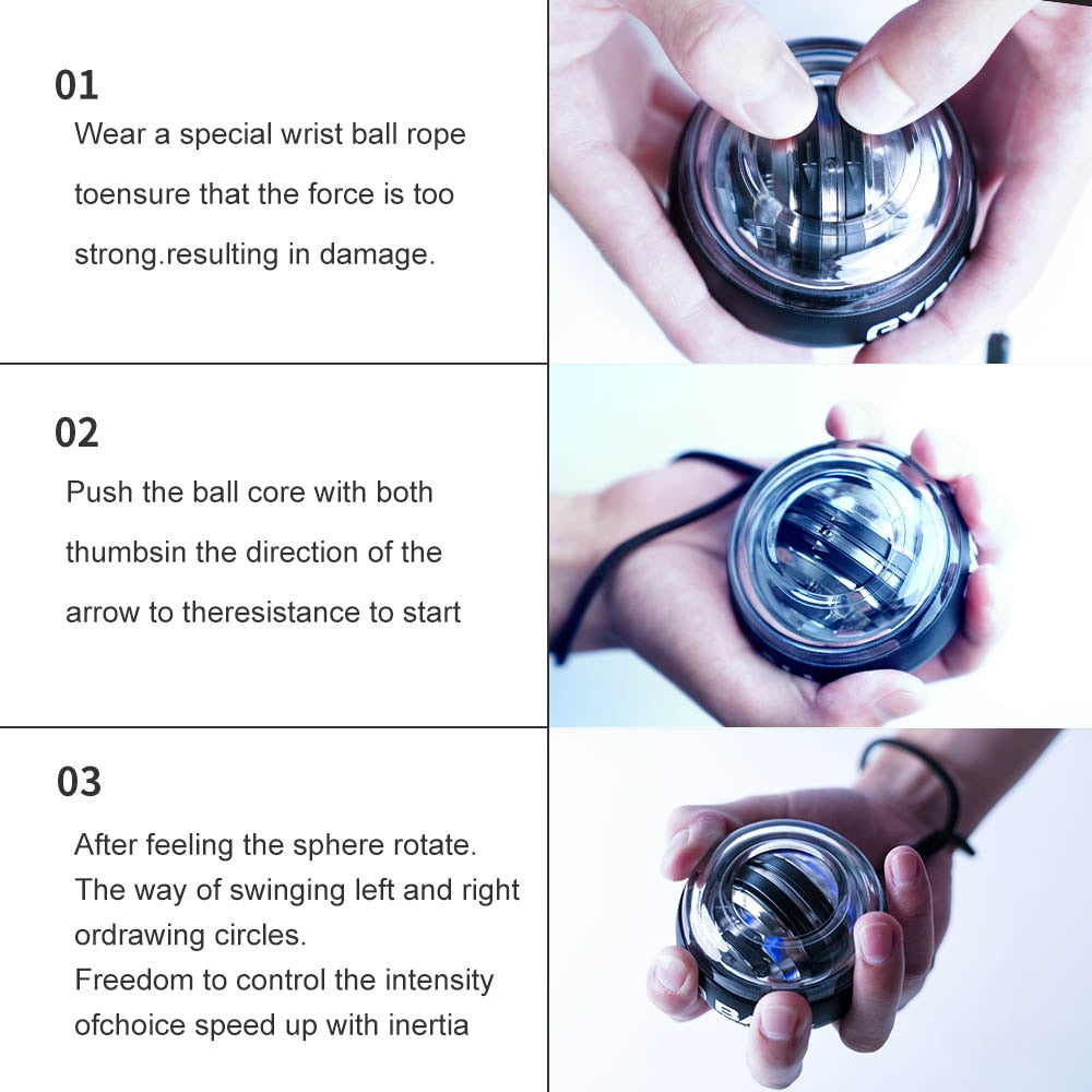 LED Gyroscopic - Hand Muscle Force Trainer Fitness Equipment