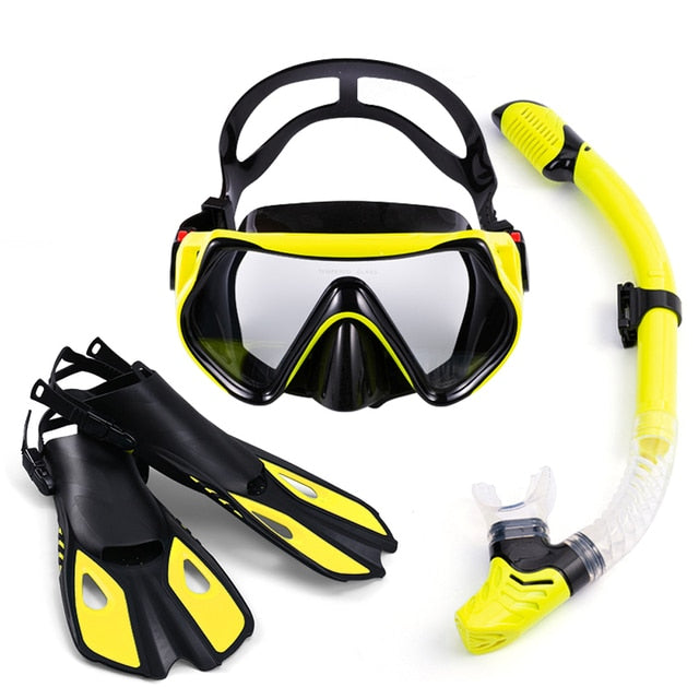 Diving Swimming Fins Set Diving Equipment Snorkeling Flippers Swimming Goggles Snorkel Set Adult Flippers Underwater