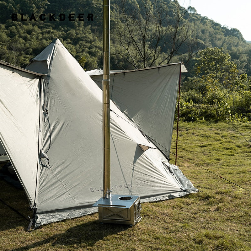 Outdoor 304 Stainless Steel Tent Wood Stove with Pipes
