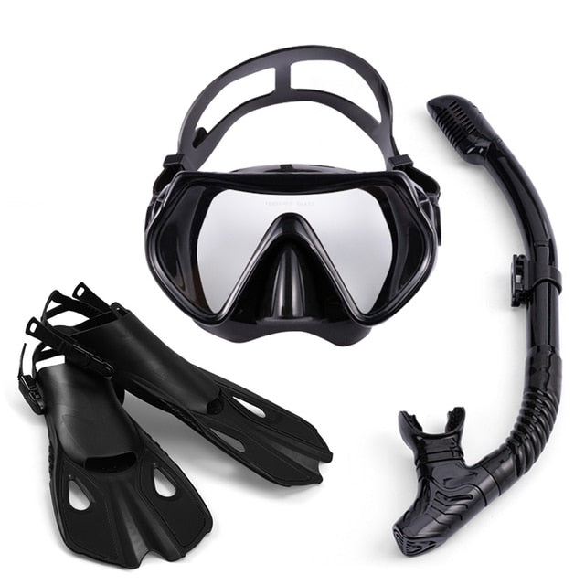 Diving Swimming Fins Set Diving Equipment Snorkeling Flippers Swimming Goggles Snorkel Set Adult Flippers Underwater