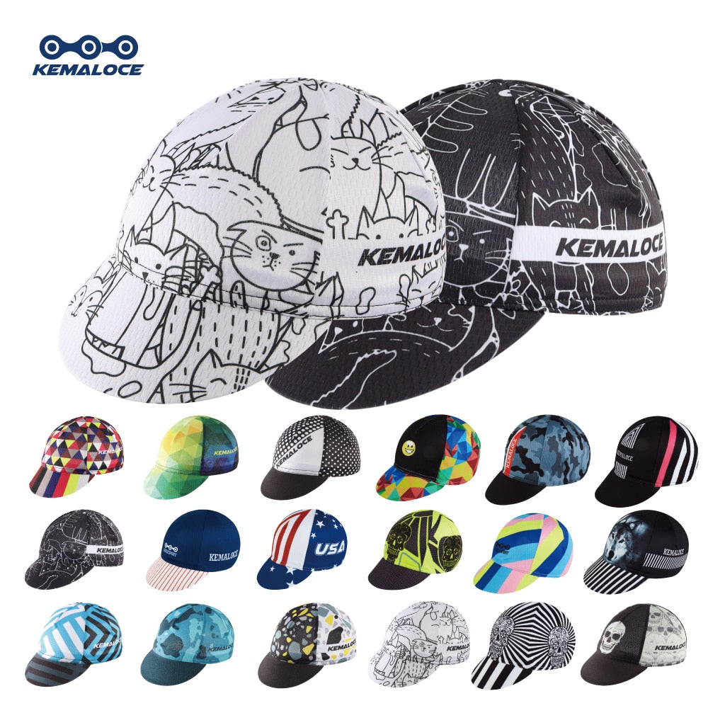 Men Cycling Cap Anti-UV Summer Elastic Quick Dry Bike Cap White/Black/Blue Mesh Outdoor Breathable Cycling Hat