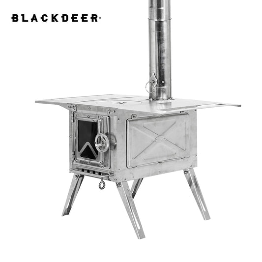 Outdoor 304 Stainless Steel Tent Wood Stove with Pipes