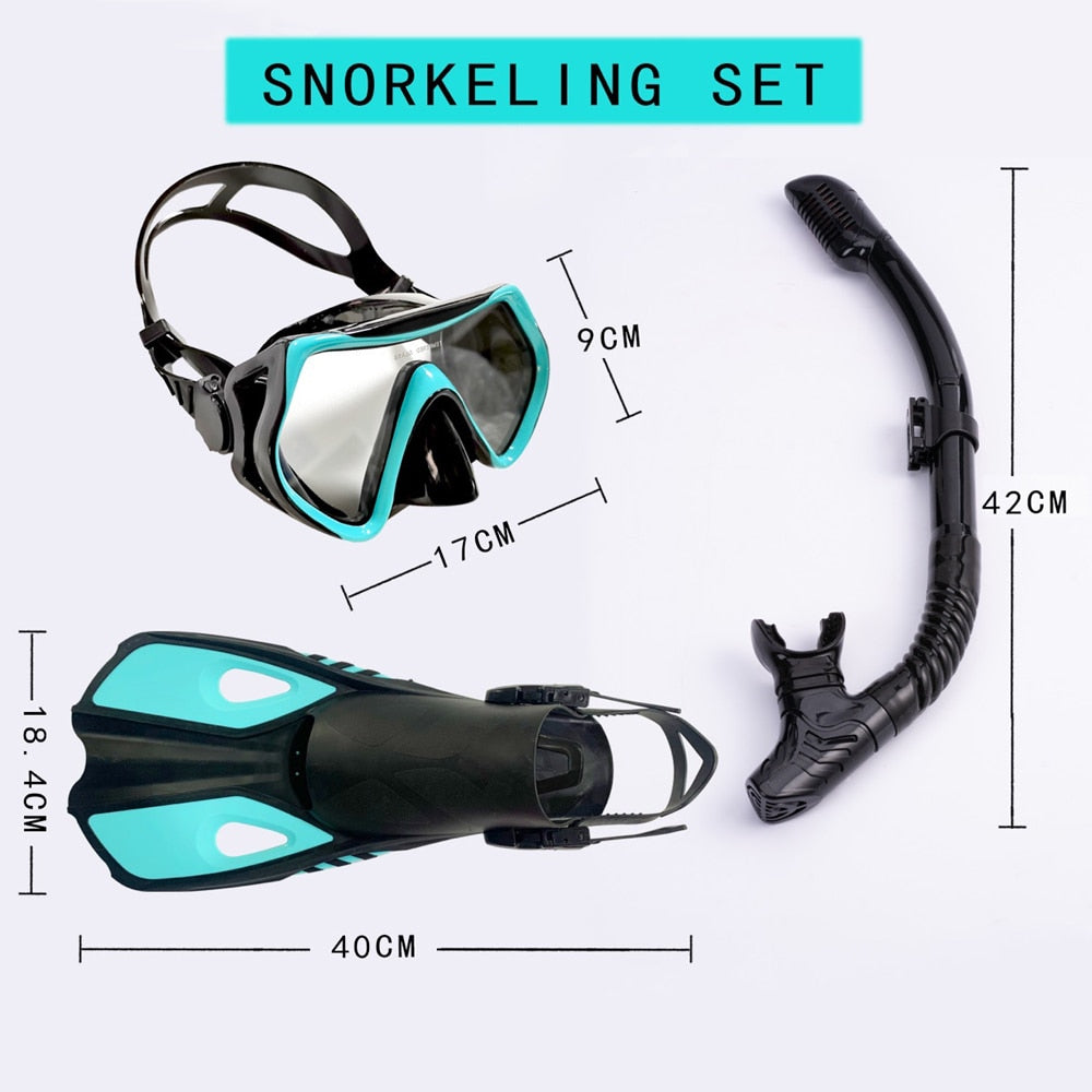 Diving Swimming Fins Set Diving Equipment Snorkeling Flippers Swimming Goggles Snorkel Set Adult Flippers Underwater