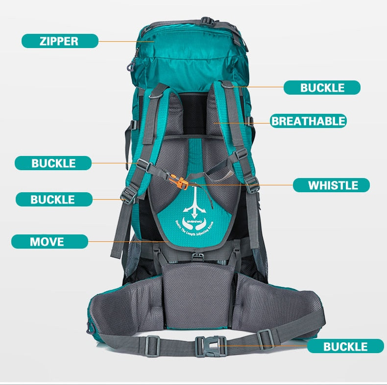 80L Camping Hiking Backpacks with Aluminum alloy support