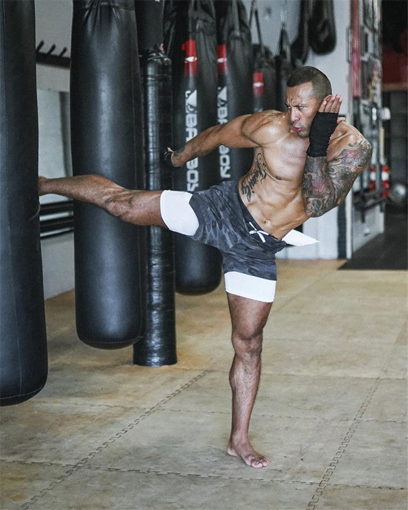 Men Double-deck Quick Dry Running Shorts