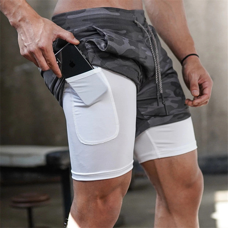 Men Double-deck Quick Dry Running Shorts