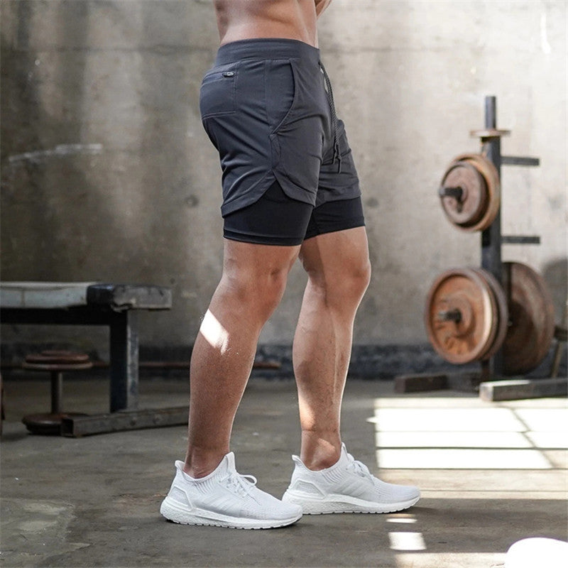 Men Double-deck Quick Dry Running Shorts