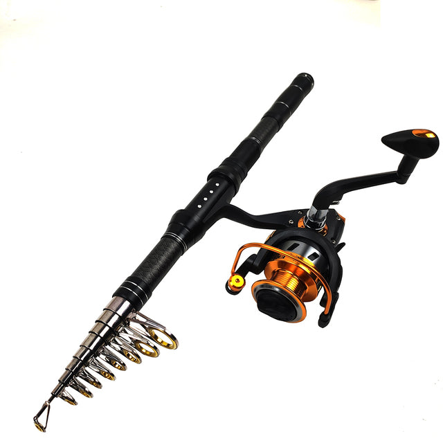 telescopic fishing rod combo 1.8-3 m carbon travel rod with spinning reel fishing set bass carp pike full kit feeder pole