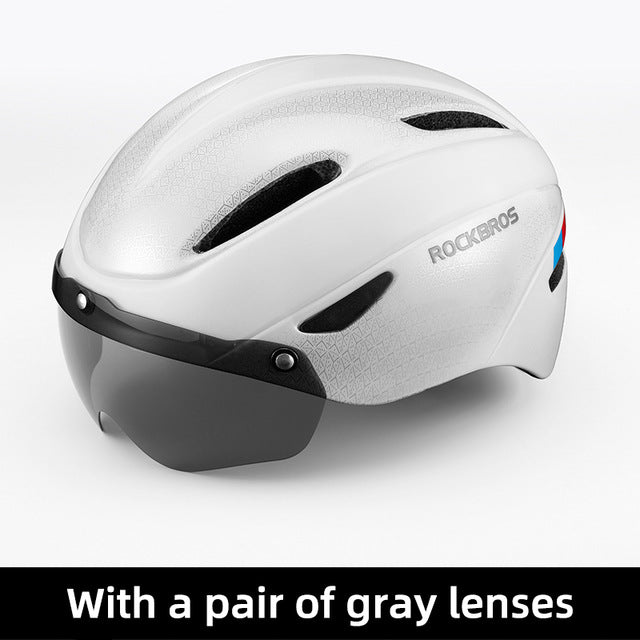 Road Bike Helmet /w Goggles Lens