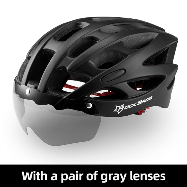 Road Bike Helmet /w Goggles Lens