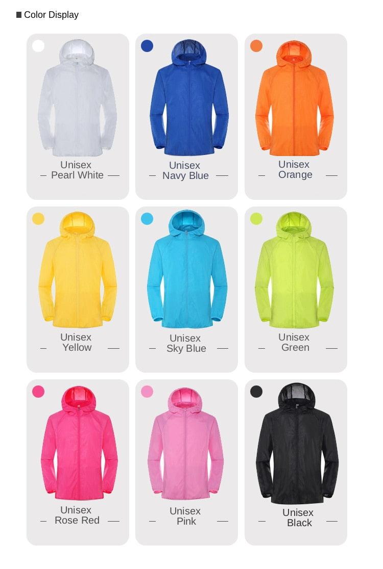 Men Women Hiking Jacket Waterproof Quick Dry