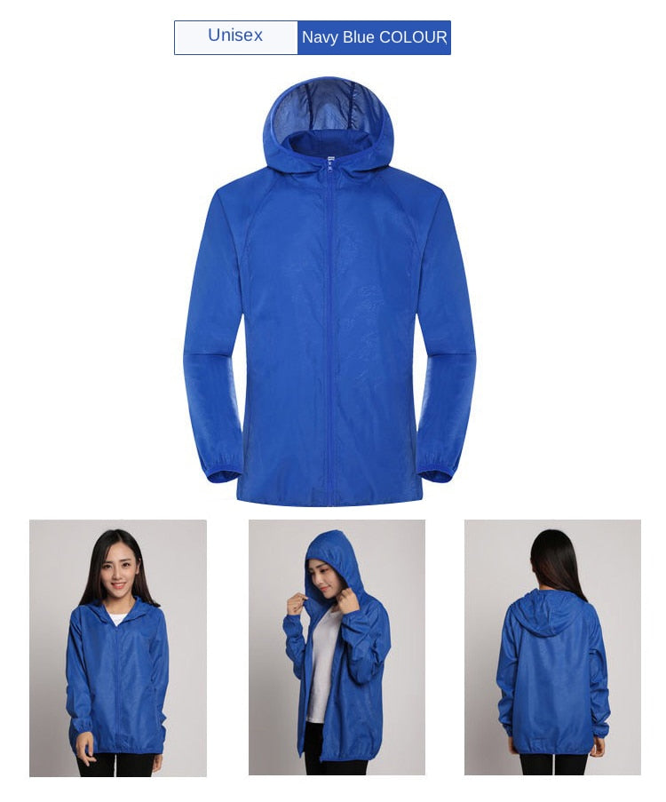 Men Women Hiking Jacket Waterproof Quick Dry