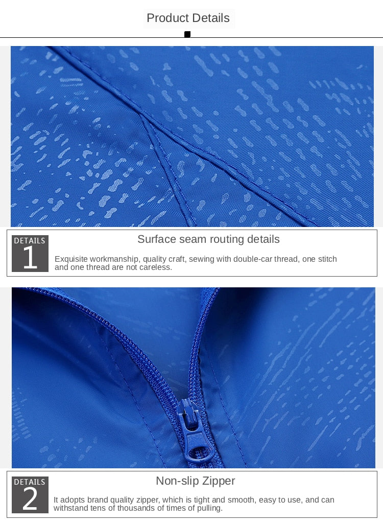 Men Women Hiking Jacket Waterproof Quick Dry