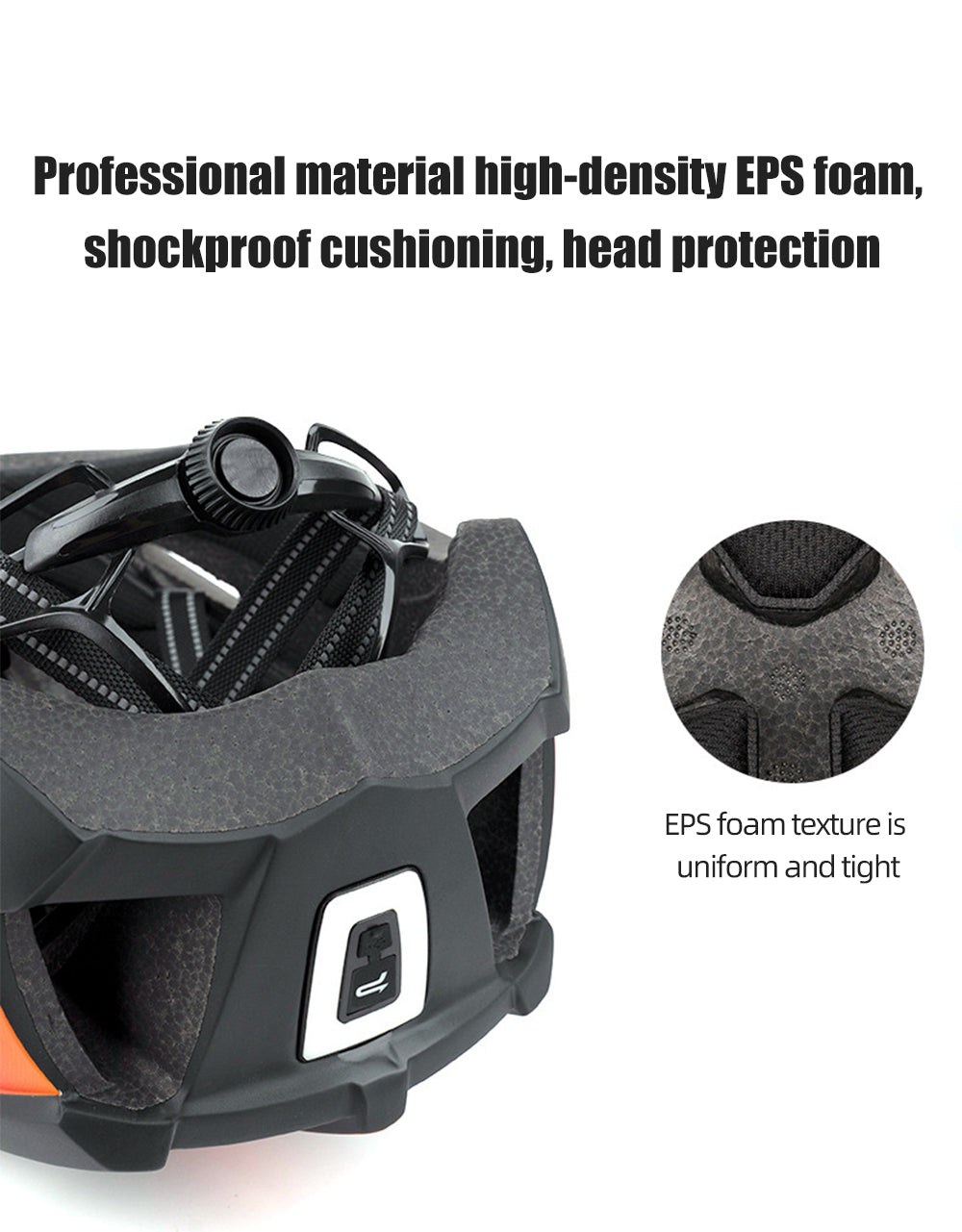 Bicycle Helmet LED Light Rechargeable Intergrally-molded