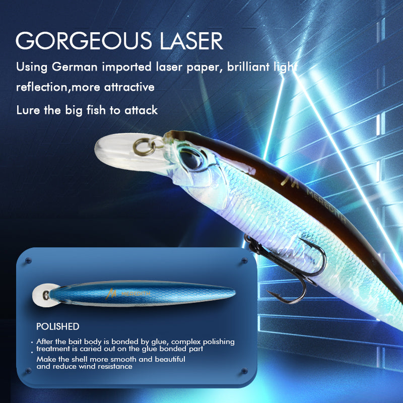 MRERDITH JERK MINNOW 100F 14g Floating Wobbler Fishing Lure 24Color Minnow Lure Hard Bait Quality Professional Depth0.8-1.0m