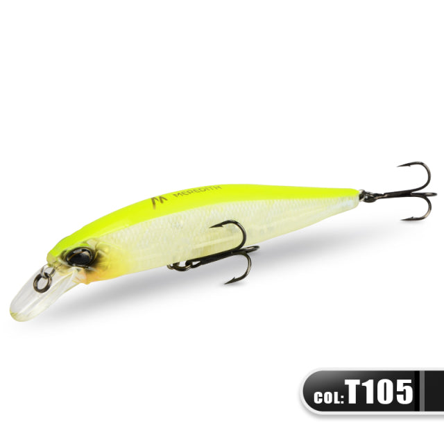 MRERDITH JERK MINNOW 100F 14g Floating Wobbler Fishing Lure 24Color Minnow Lure Hard Bait Quality Professional Depth0.8-1.0m