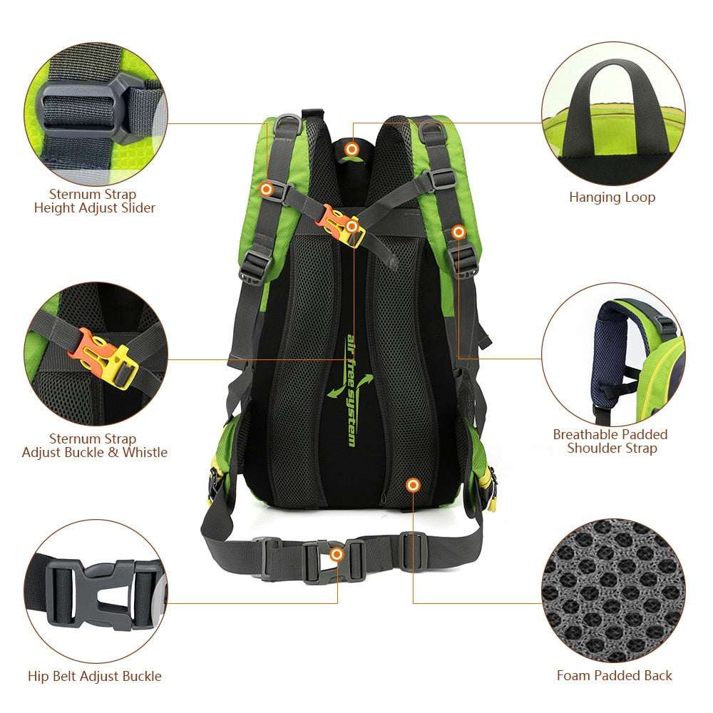 Waterproof Climbing Backpack Rucksack 40L Outdoor Sports Bag