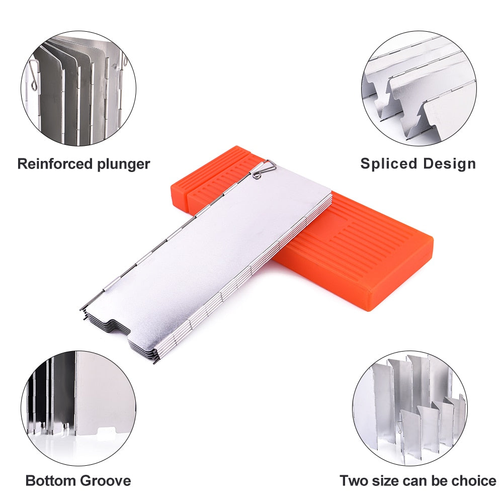 Camping Portable 9/10 Plates Folding Stove Wind Shield