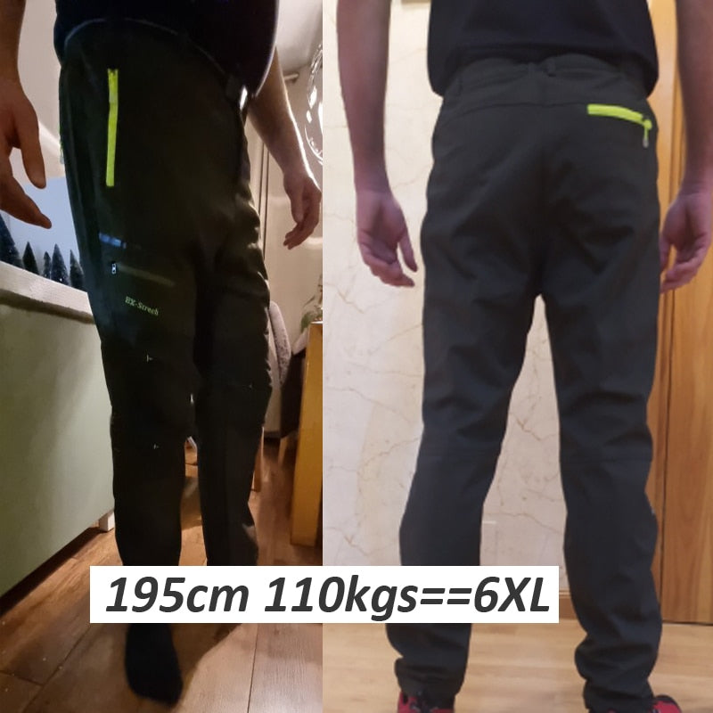 Men Oversized Plus size Winter Softshell Fleece Outdoor Pants