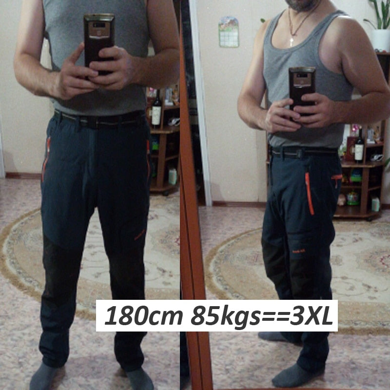 Men Oversized Plus size Winter Softshell Fleece Outdoor Pants