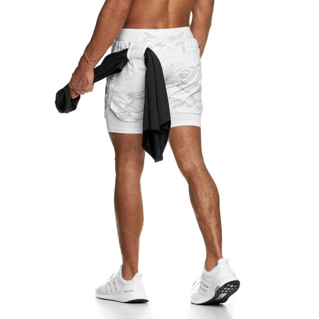 Men Double-deck Quick Dry Running Shorts