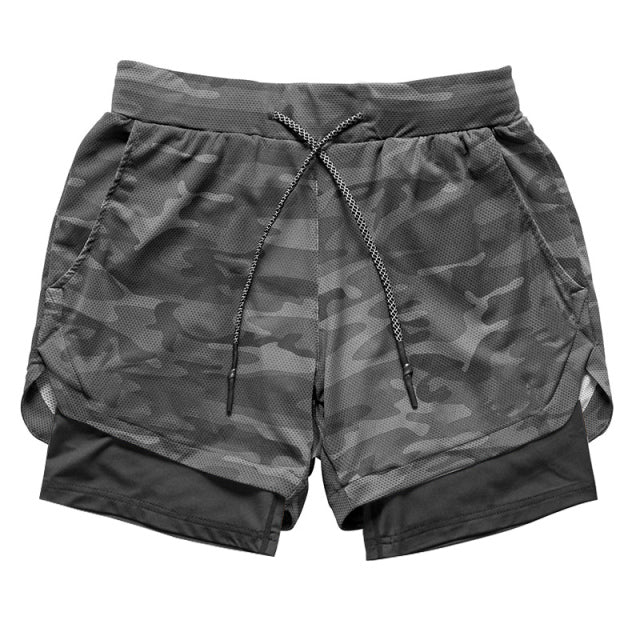 Men Double-deck Quick Dry Running Shorts