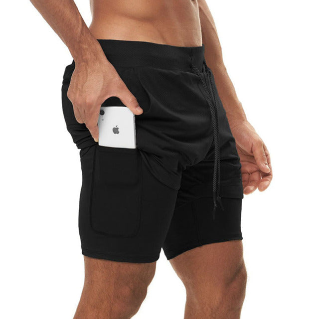 Men Double-deck Quick Dry Running Shorts